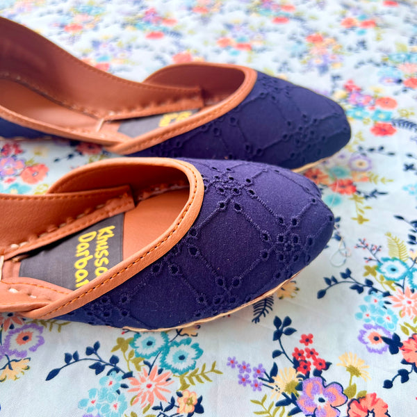 Navy-Blue Chikankari