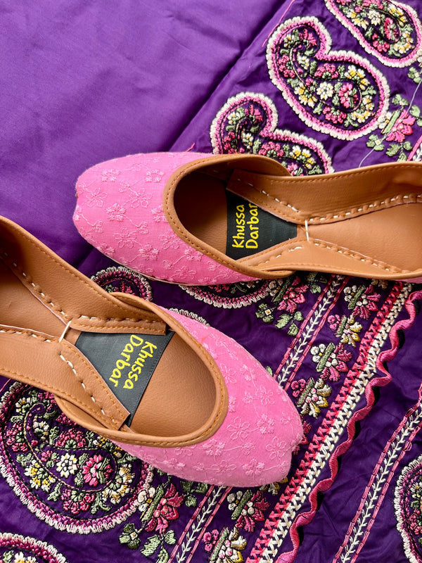 Pink Chikankari